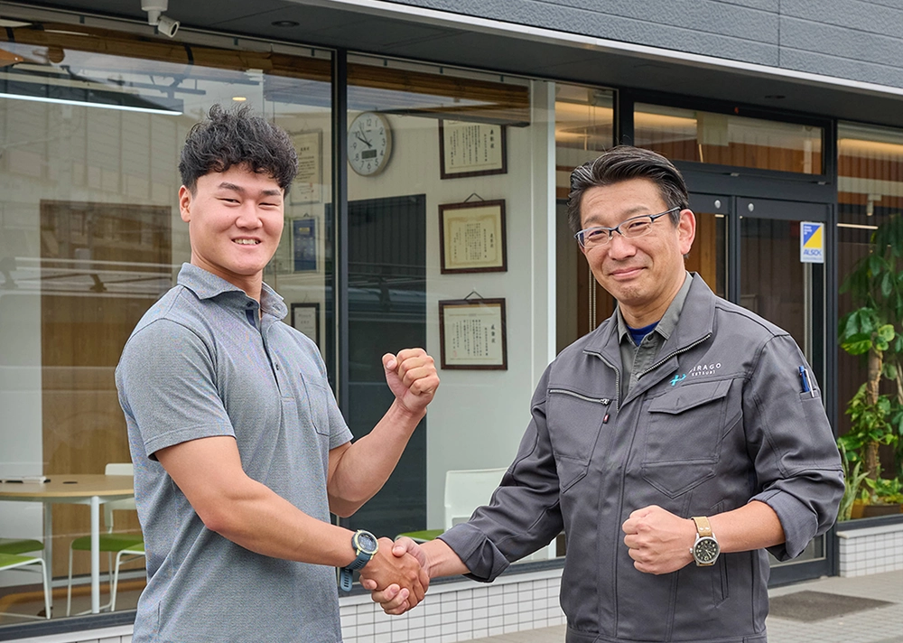 平吾社長と倉鹿野選手のツーショット